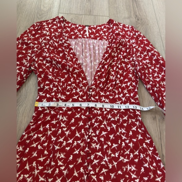 Free People Red and White Long Sleeve Dress โค๏ธ๐ค๐๐๐๐ - Picture 4 of 10